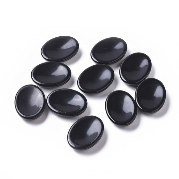 Natural Obsidian Massager Worry Stone for Anxiety Therapy Oval 40x30x9mm