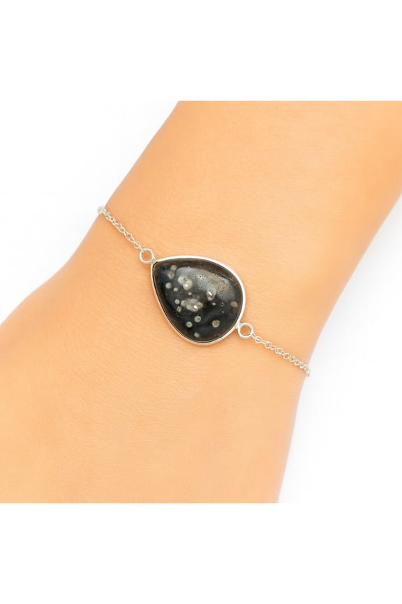 Natural Ocean Jasper - Madagascar 925 Sterling Silver Bracelet Jewelry SDB2780