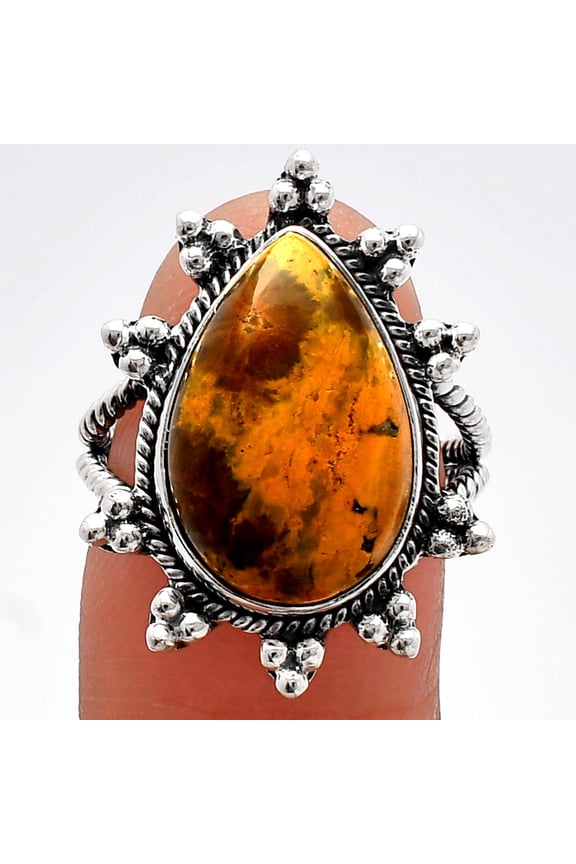 Natural Ocean Jasper - Madagascar 925 Sterling Silver Ring s.7 Jewelry R-1234 SDR228632
