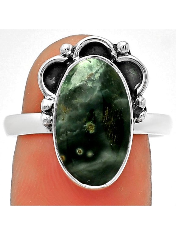 Natural Ocean Jasper - Madagascar 925 Sterling Silver Ring s.8 Jewelry R-1216 SDR185254