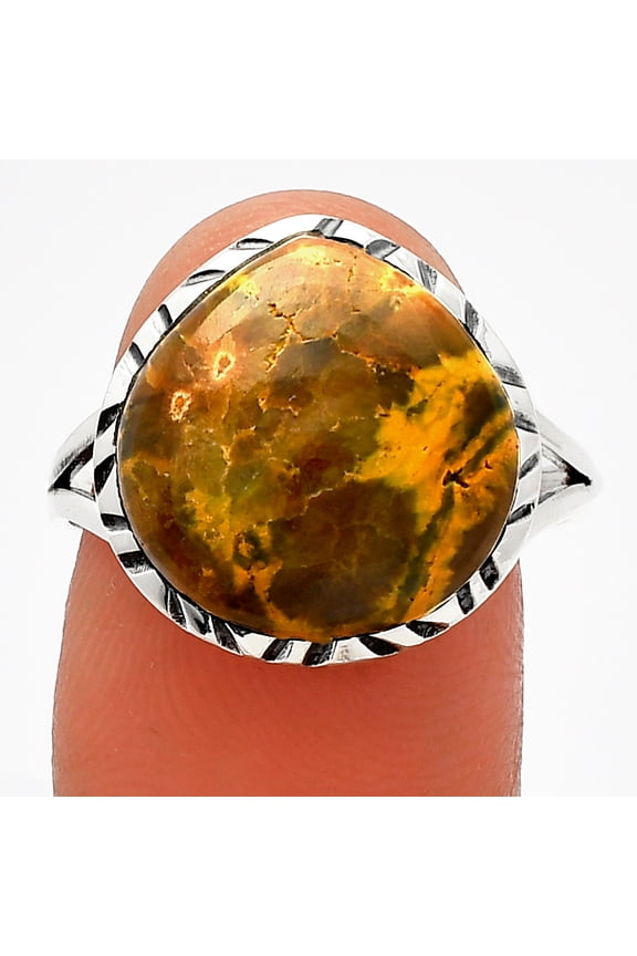 Natural Ocean Jasper - Madagascar 925 Sterling Silver Ring s.9 Jewelry R-1074 SDR227994