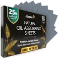 thumbnail image 1 of Natural Oil Blotting Sheets for Face with Bamboo Charcoal - 25% Larger - 1pk/100 Makeup Friendly Oil Absorbing Sheets for Face - Easy Dispensing Blotting Papers - Perfect for Keeping in Purse, 1 of 10