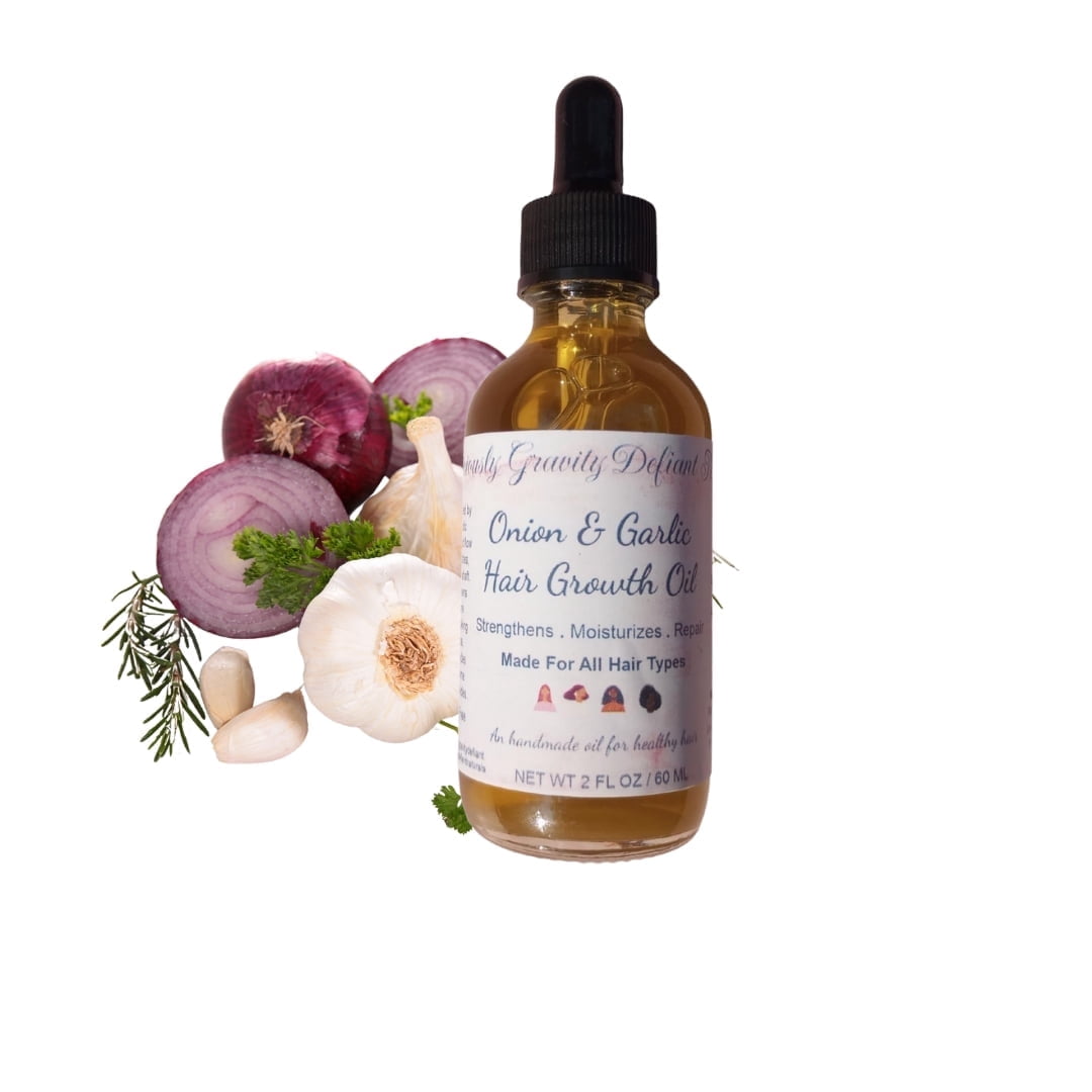 All Natural Red Onion & Garlic Ayurvedic Hair Growth Oil For Natural Hair, Safe For Womens, Mens and Childrens Hair