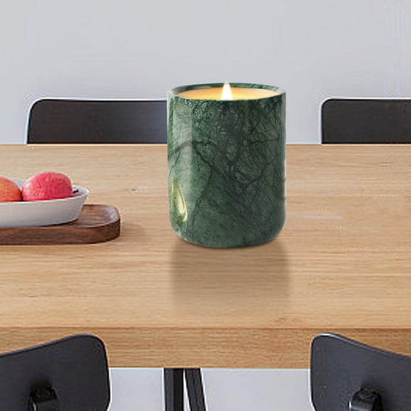 Natural Onyx Marble Candle Holder - Elegant Cylindrical Tealight Cup, Home White Marble Toothbrush Holder, for Vanity & Home Decor