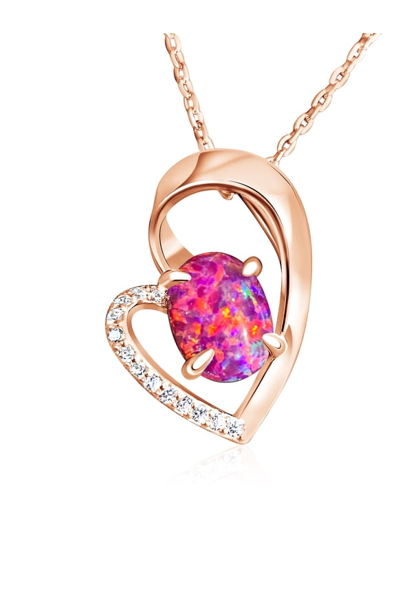 Natural Opal Necklace for Women, 8x6mm Oval Opal Pendant, Solid 925 Sterling Silver Jewelry, October Birthstone, Gift for Her, Handmade Necklace