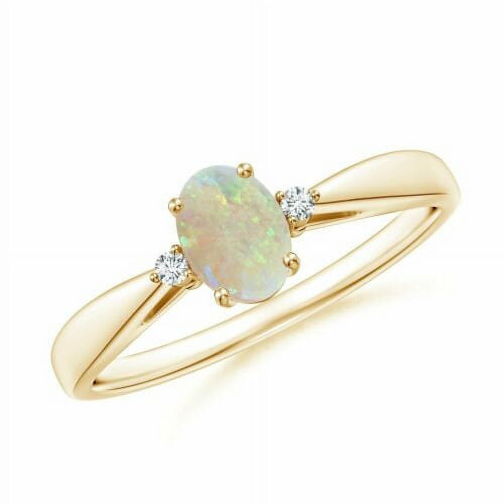 Natural Opal Ring Solid 14k Gold White Fire Multicolor Opal Engagement ...