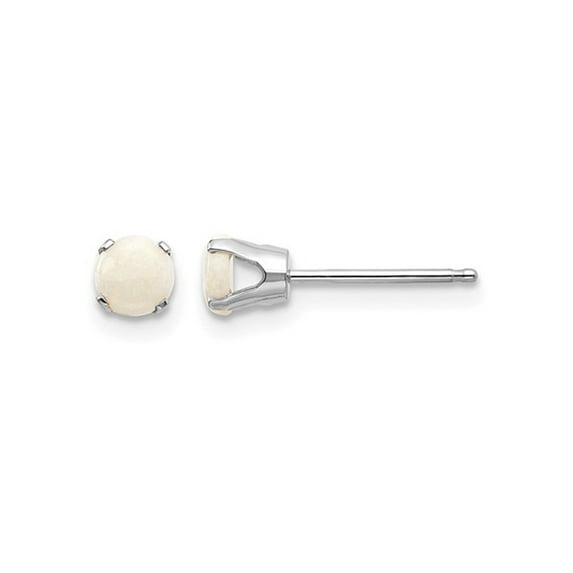 Natural Opal Solitaire Stud Earrings 1/3 carat (Ctw) in 14K White Gold for Women