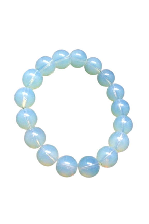 Natural Opalite 12mm Round Shape Smooth Cut Beads Stretchable Bracelet For Men & Women. Unisex Bracelet