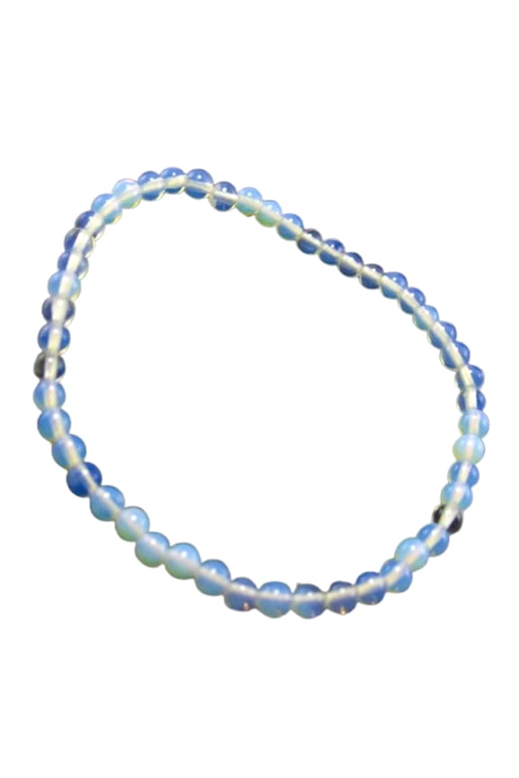 Natural Opalite 4mm Round Shape Smooth Cut Beads Stretchable Bracelet For Men & Women. Unisex Bracelet