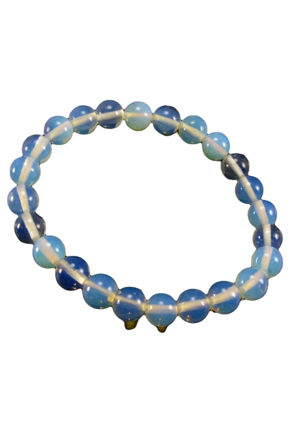 Natural Opalite 8mm Round Shape Smooth Cut Beads Stretchable Bracelet For Men & Women. Unisex Bracelet