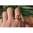 thumbnail image 1 of Natural Orange Amber Gemstone Ring, 925 Sterling Silver Ring, Charm Ring, Pure Silver Ring, Oval Cut Amber Ring, Healing Crystal Silver Ring, 1 of 4