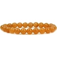 thumbnail image 1 of Natural Orange Aventurine Gemstone 8mm Round Beads Stretch Bracelet 7" Unisex, 1 of 3
