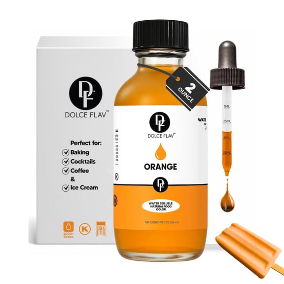 Natural Orange Food Color | Dolce Flav | 2 Oz.
