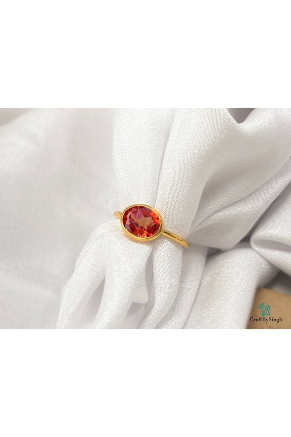 Natural Orange Sapphire ,Gift for Her,Sapphire Ring, Engagemant Ring, Birthstone Rings for Women, Gift For Her