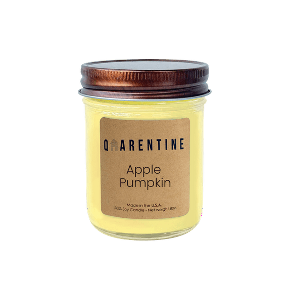 Natural Organic Apple Pumpkin Soy Wax Candle, Long-Lasting Fall Scent, Aromatherapy & Massage Oil - Quarentine Essentials by Carla Miles