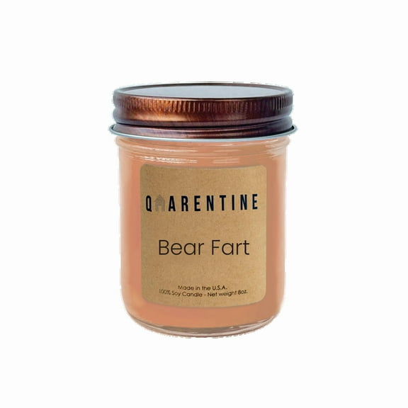Natural Organic Bear Fart Soy Wax Candle, Fruity & Creamy Musk Scent, Aromatherapy & Massage Oil - Quarentine Essentials by Carla Miles