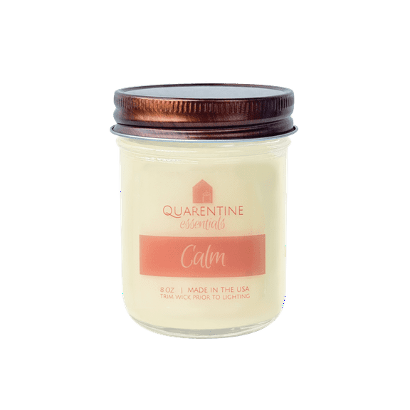 Natural Organic Calm Soy Wax Candle, Aromatic Floral Scent for Relaxation, Aromatherapy & Massage Oil - Quarentine Essentials by Carla Miles
