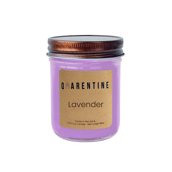 Natural Organic Lavender & Vanilla Soy Wax Candle, Relaxing & Calming Floral Sweet Scent, Aromatherapy & Massage Oil - Quarentine Essentials by Carla Miles