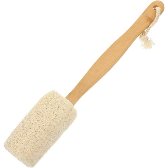Natural Organic Loofah,Loofah Back Scrubber,Back Sponge,Body Sponges Scrubbers,Shower Back Brush with Long Wooden Handle