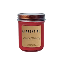 Natural Organic Verry Cherry Soy Wax Candle, Sweet Cherry, Peach & Vanilla Scent,  Aromatherapy & Massage Oil - Quarentine Essentials by Carla Miles