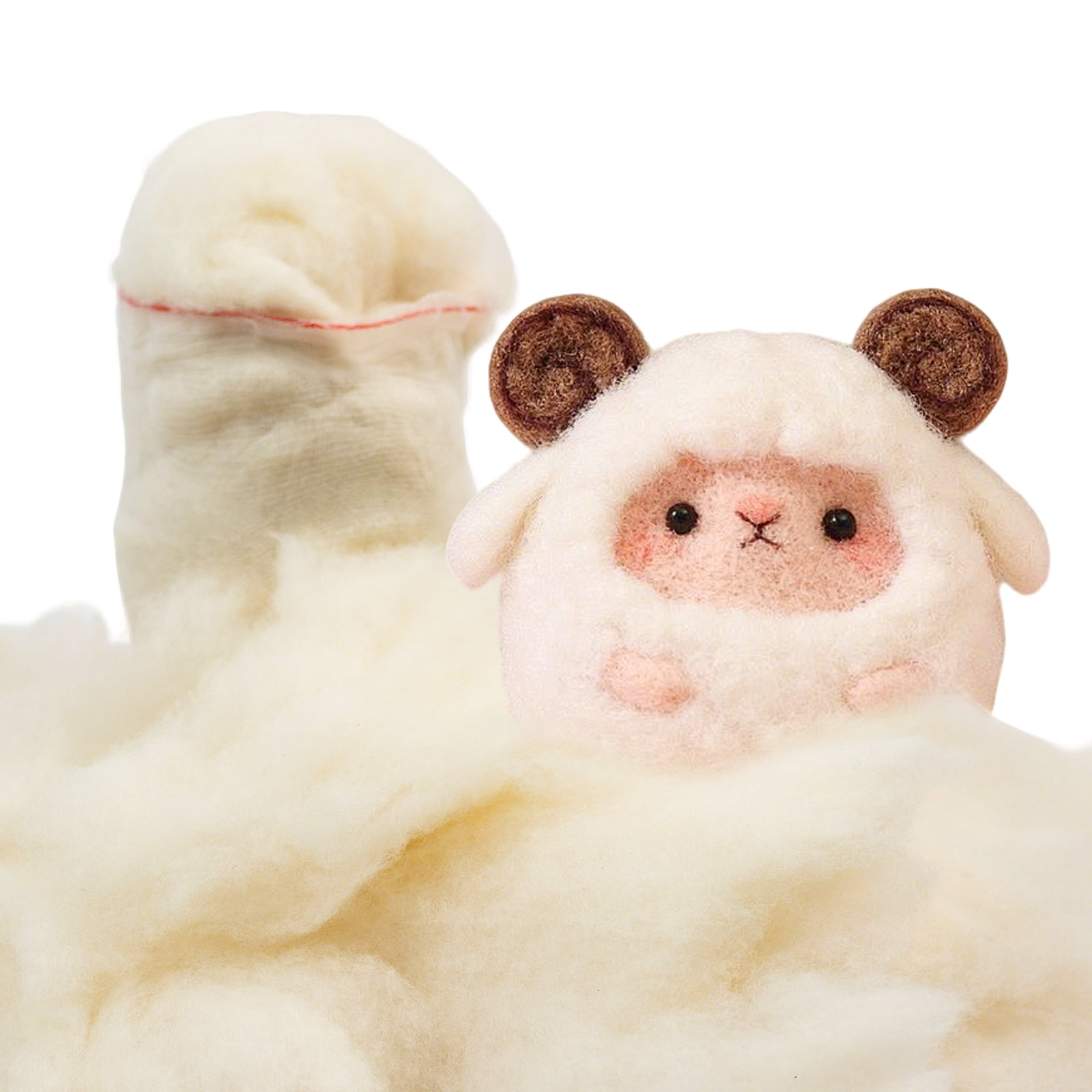 Natural Organic Wool Stuffing for Stuffed Animals, Hypoallergenic Premium Wool Batting Filler for Pillows, Cushions, Needle Felting, Baby Toys Super Clean & Pre-Washed Natural White