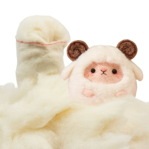 Natural Organic Wool Stuffing for Stuffed Animals, Hypoallergenic Premium Wool Batting Filler for Pillows, Cushions, Needle Felting, Baby Toys Super Clean & Pre-Washed Natural White