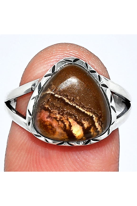 Natural Outback Jasper 925 Sterling Silver Ring s.7.5 Jewelry R-1074 SDR242360