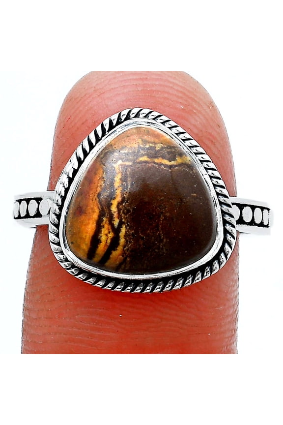Natural Outback Jasper 925 Sterling Silver Ring s.8.5 Jewelry R-1066 SDR229410