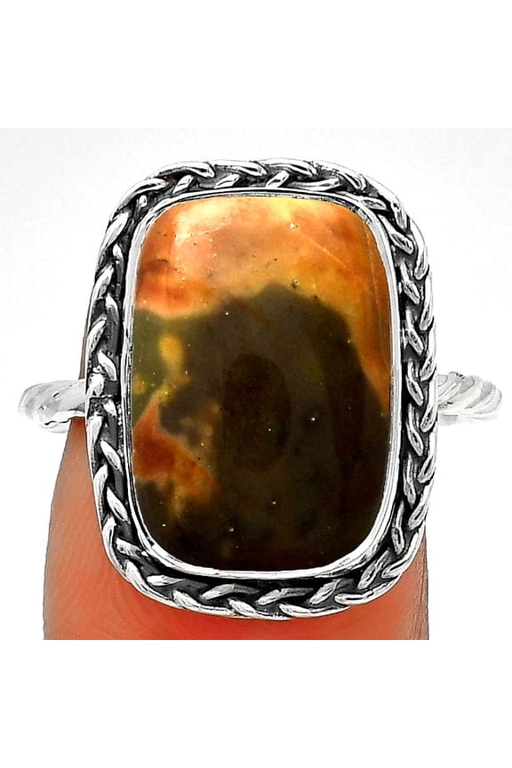Natural Outback Jasper 925 Sterling Silver Ring s.8 Jewelry R-1142 SDR189077