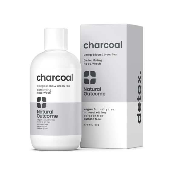 Charcoal Face Wash | Daily Detoxifying Charcoal Cleanser for Acne | Deep Pore Cleanser Hydrates & Purifies Skin with Green Tea, Aloe Vera, & Ginkgo Biloba | For Men & Women | 8 oz