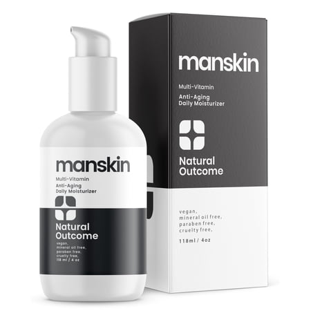 Face Moisturizer For Men - Multi Vitamin Daily Anti Aging Cream & Hydrating Facial Lotion for Oily, Dry, Sensitive Skin - Man Skin by Natural Outcome Skincare 4 oz