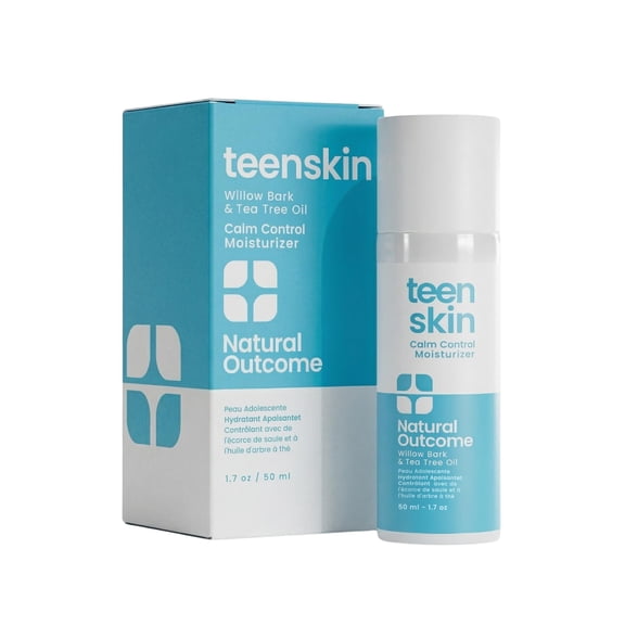 Natural Outcome Teen Skin Gentle Moisturizer | Daily Boys & Girls Calm Control Facial Moisturizer | Non-toxic Ingredients for All Skin Types | Soothing Acne Treatment for Teens Preteens & Kids | 50 M