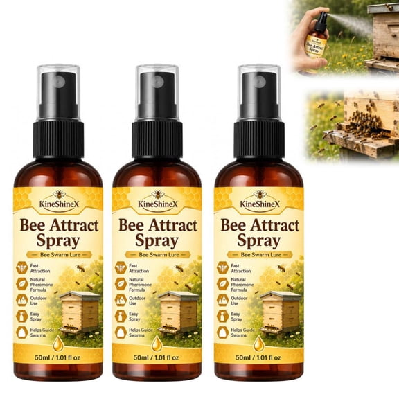 Natural Outdoor Bee Attractant Spray, Natural Bees Hive Attractant, 50ml/1.7 fl oz Bee Swarm Lure for Honey Bees Hive Catching, Easy-to-Use Beekeeping Spray Helps Guide Swarms Outdoors