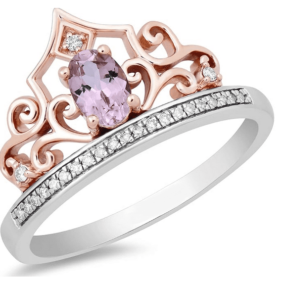 Natural Oval Cut Amethyst Crown Wedding Ring in 925 Sterling Silver - Proposal Ring - Christmas Gift For Her