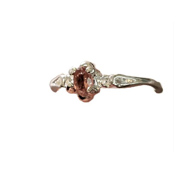 Natural Oval Pink Tourmaline Silver Ring, Size 7.5 NOPTSRS75
