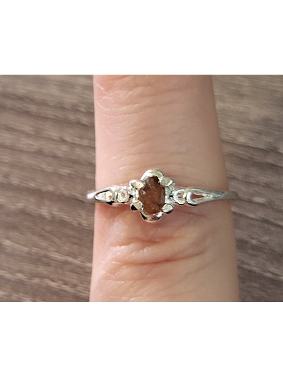 Natural Oval Red Tourmaline Silver Ring, Size 8 NORTSRS8