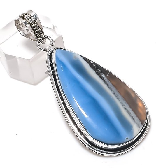 Natural Owhyee Opal Gemstone 925 Sterling Silver Jewelry Pendant 2.17"