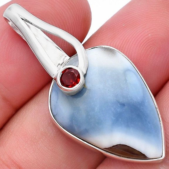 Natural Owyhee Opal & Garnet 925 Sterling Silver Pendant Jewelry P-1251 SDP144280