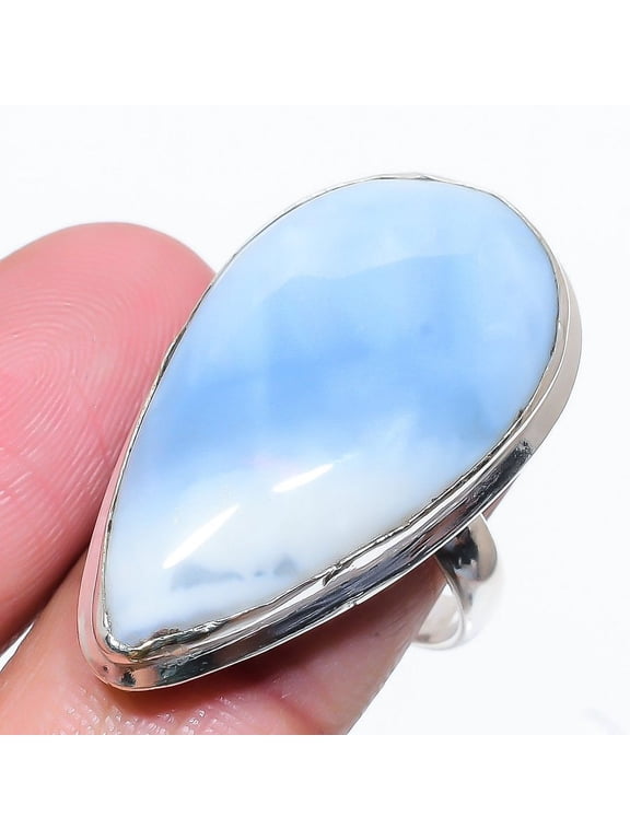 Natural Owyhee Opal Gemstone Handmade 925 Sterling Silver Ring Size 10