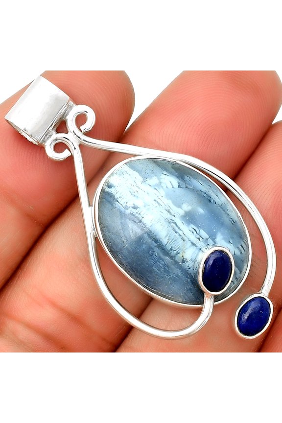 Natural Owyhee Opal & Lapis Lazuli 925 Sterling Silver Pendant Jewelry P-1051 SDP133994