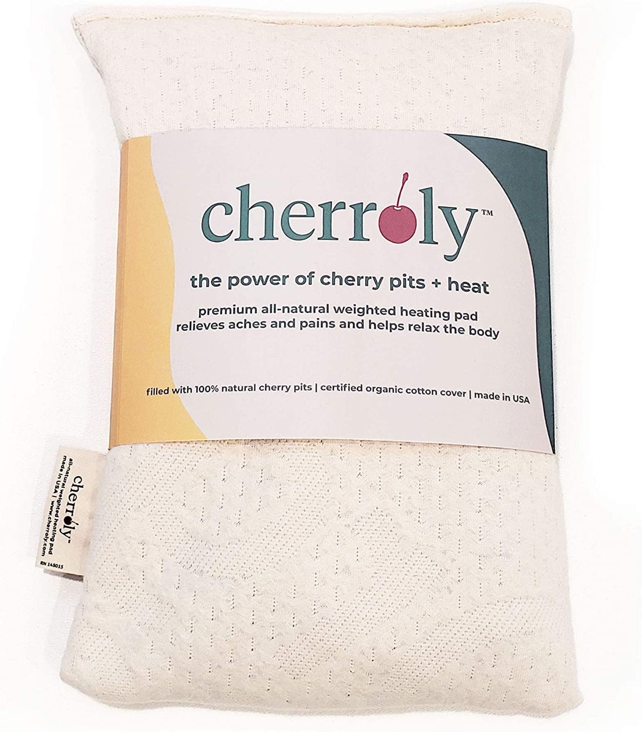 Natural Pain Relief Moist Heat Therapy, Cherry Pits in Organic Cotton, Microwavable Heating Pad