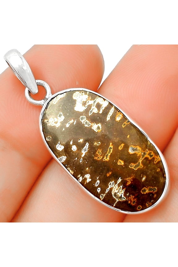 Natural Palm Root Fossil Agate 925 Sterling Silver Pendant Jewelry P-1001 SDP125421