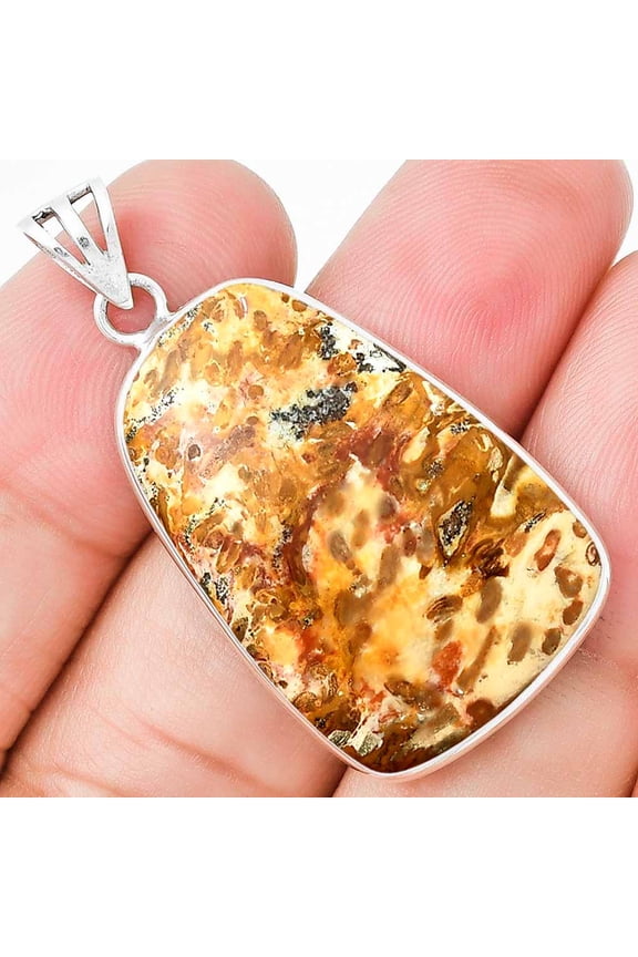 Natural Palm Root Fossil Agate 925 Sterling Silver Pendant Jewelry P-1001 SDP129946