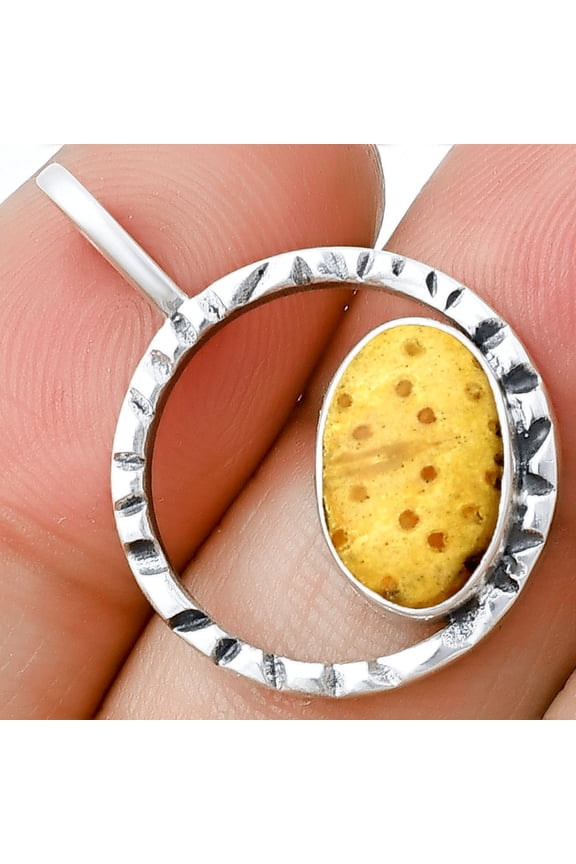 Natural Palm Root Fossil Agate 925 Sterling Silver Pendant Jewelry P-1067 SDP139610