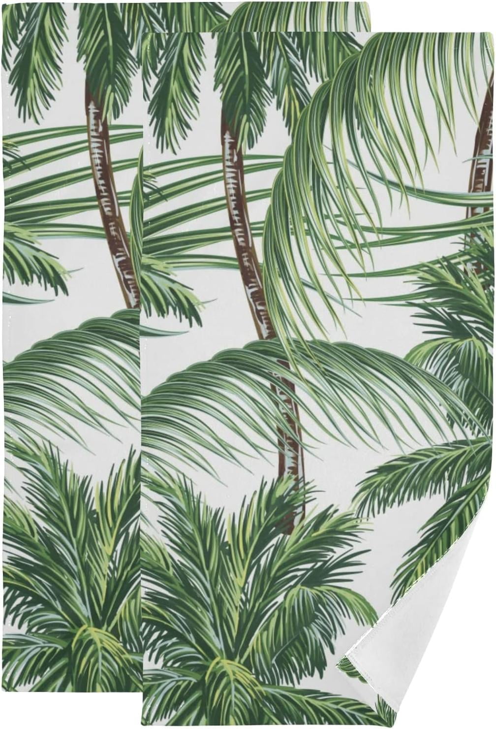 Tropical leaf hand towel sale