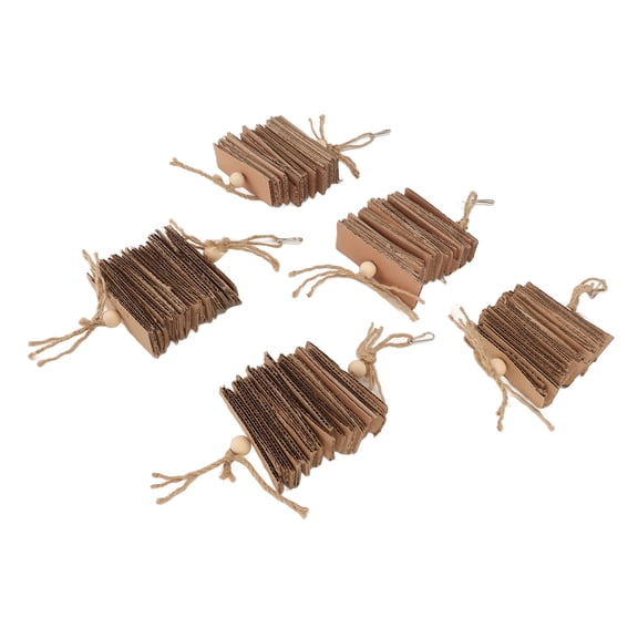 Natural Paper Bird Toy, 5pc Cardboard Set For Lovebirds, Parrotlets  Conures, Cage Decor  Fun!
