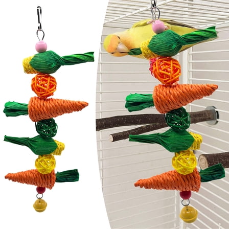 Parrot Chew Toy Natural Corn Cluster Bird Swing Cage Accessories Biting Entertainment for Birds