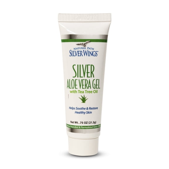 Natural Path Silver Wings 200ppm Silver with Aloe Vera Gel and Tea Tree Oil - Soothing Skin Care - 0.75 oz