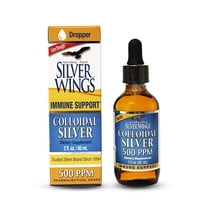 Natural Path Silver Wings Colloidal Silver - Extra Strength Liquid Immune Support Supplement - 500ppm (2500mcg) - 2oz Dropper