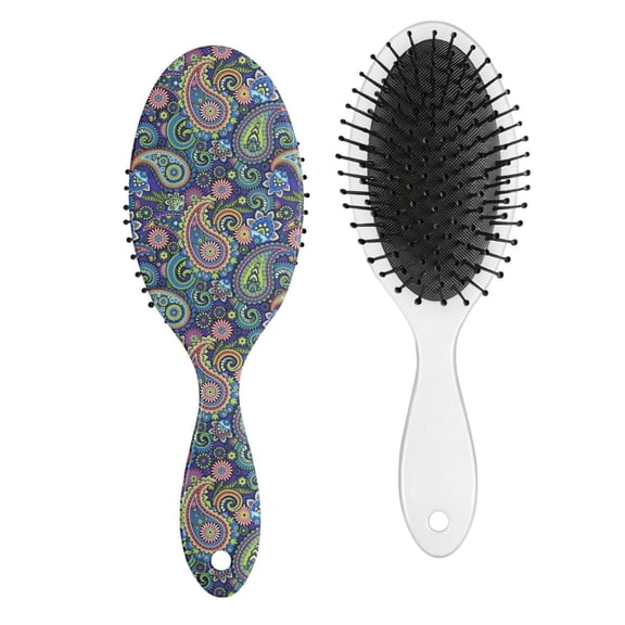 Natural Pattern Paddle Brush - Gentle Scalp Massage Brush for Men & Women